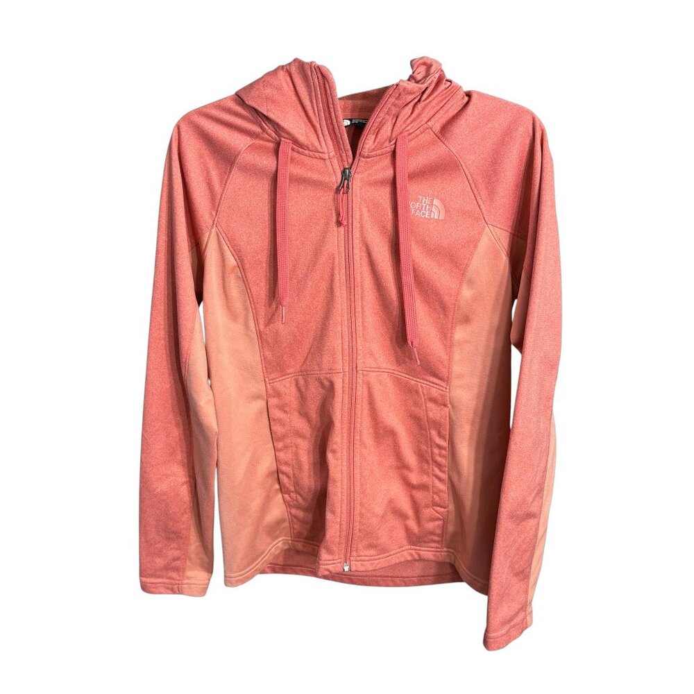 North Face Full Zip Hooded Jacket Salmon Orange Size Medium